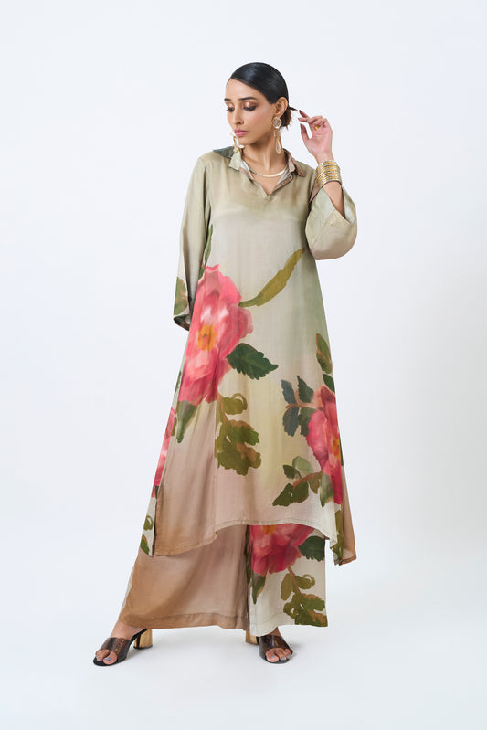 Green rose kurta set Green rose kurta set