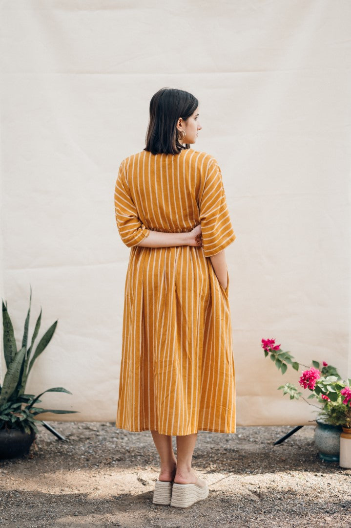 Mustard line dress