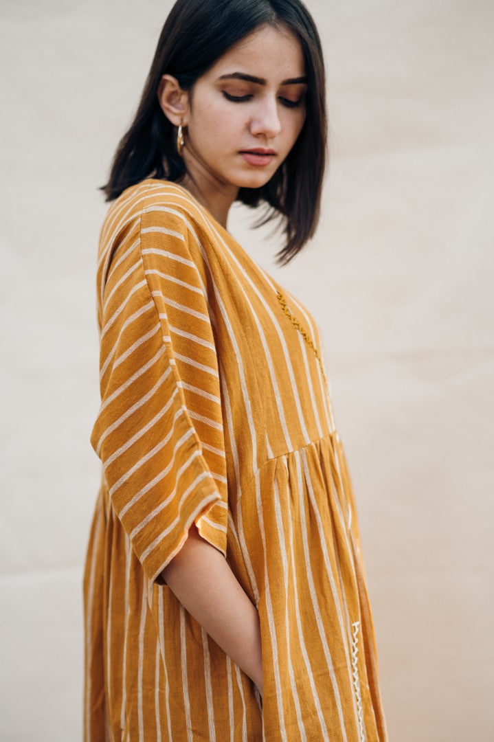 Mustard line dress