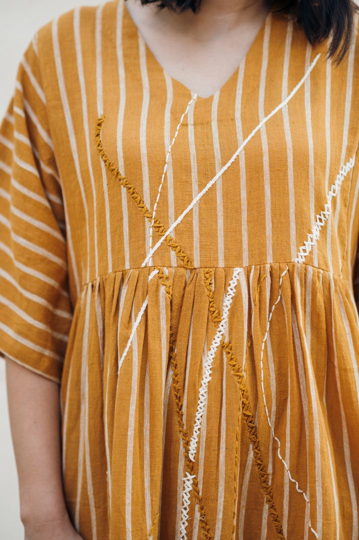 Mustard line dress