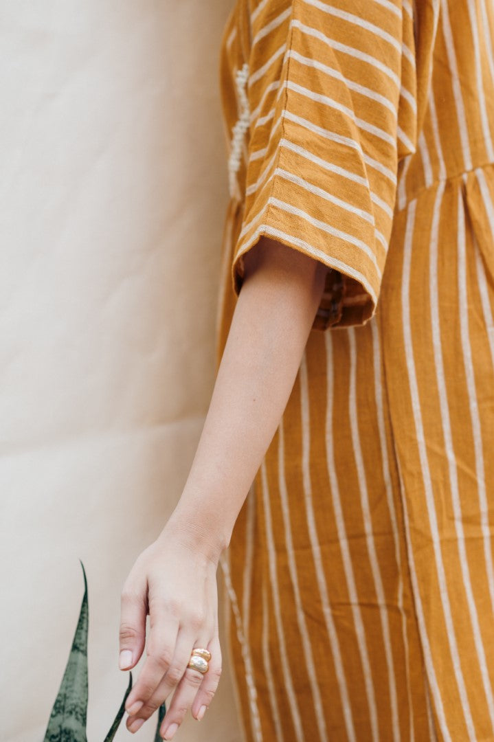 Mustard line dress