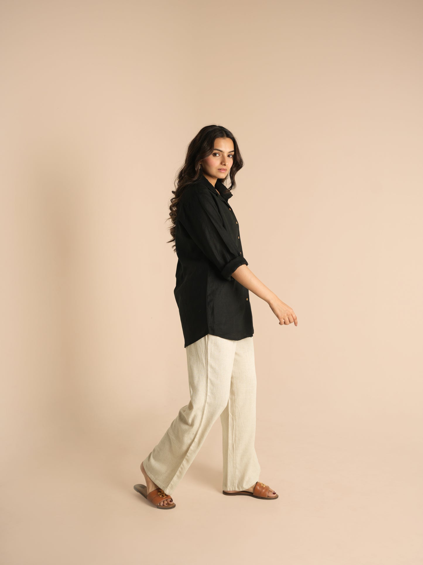 Black linen shirt