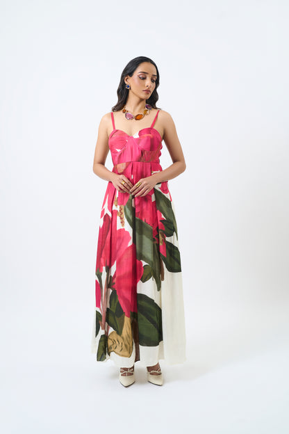 Flamingo strappy dress