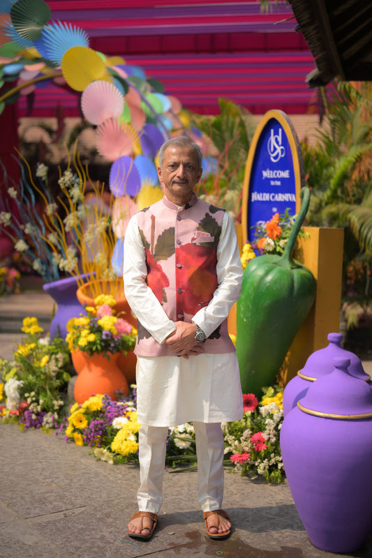 Poised berry men’s Nehru jacket