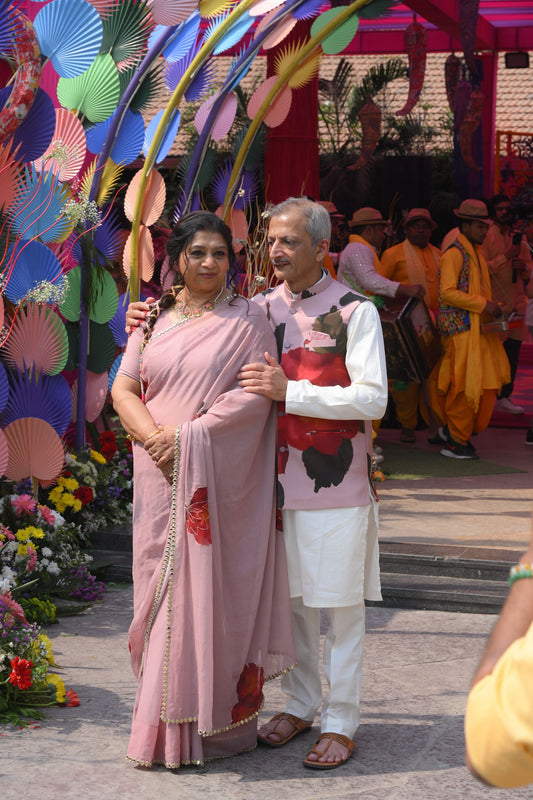 Poised berry men’s Nehru jacket