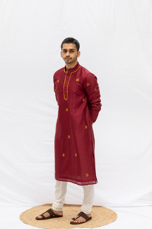 Maroon Rose kurta